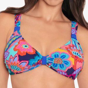Skinny Dippers by Miraclesuit Tapestry Soomi Bikini Top Size Small
